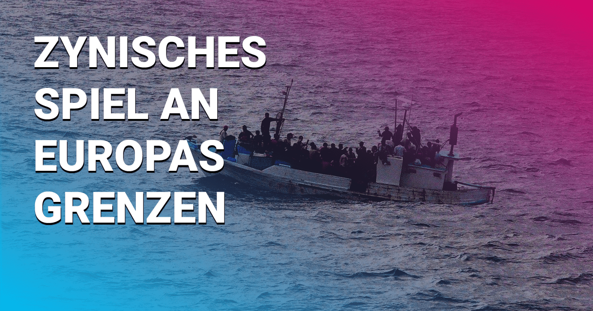 Zynisches Spiel an Europas Grenzen (Flüchtlingsboot auf dem Meer)